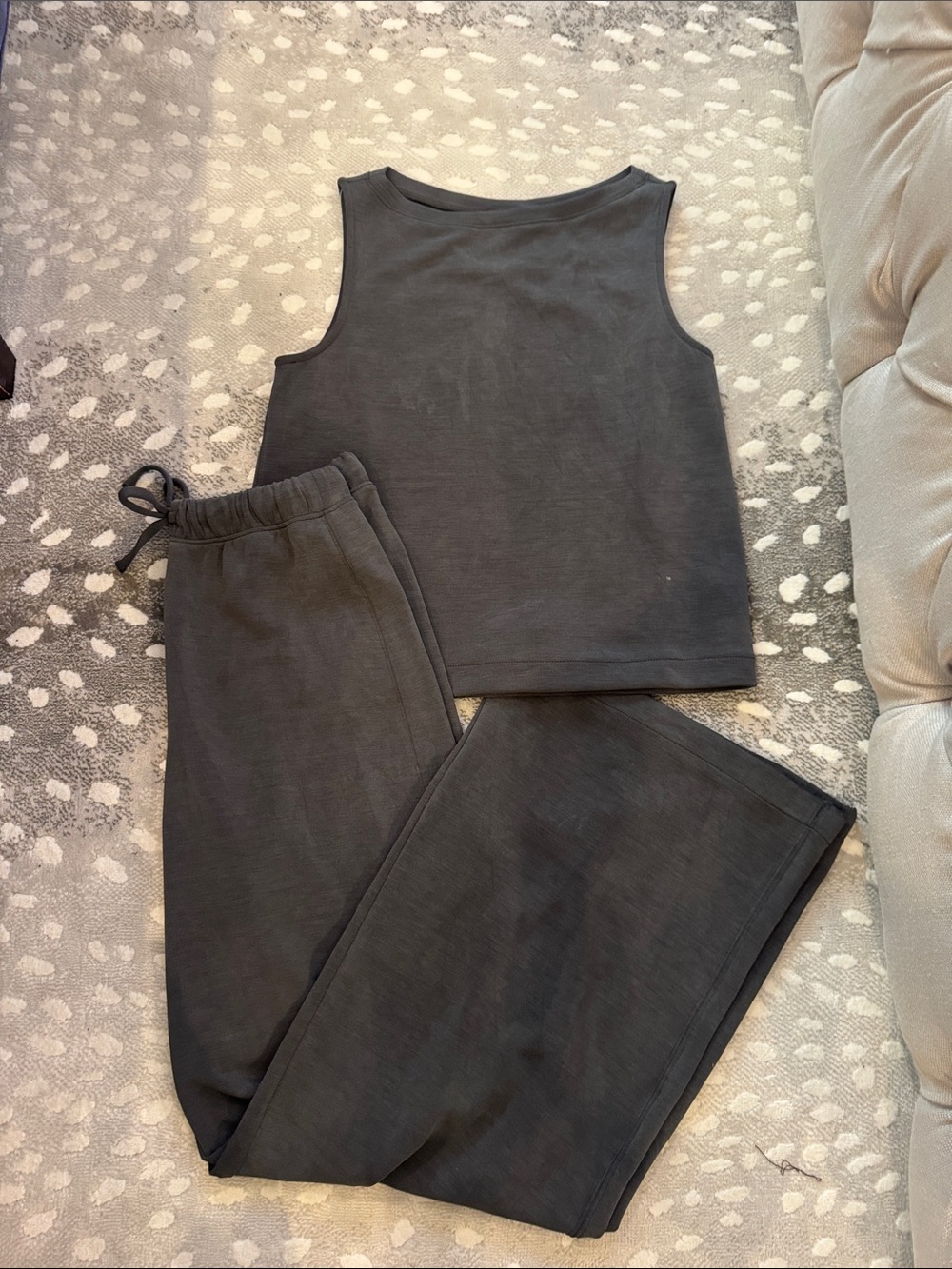 SPANX Black Tank Top and Jogger Pants Set